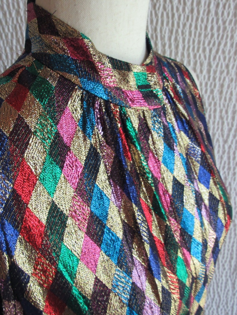 Colorful Metallic Shirt M 10 Party Top Shiny Retro Lloyd Williams Evening Party